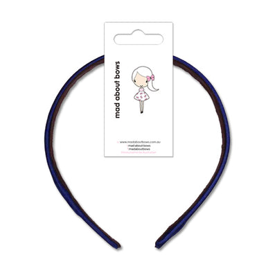 Satin Headbands Cobalt Thin 1.50cm-Mad About Bows