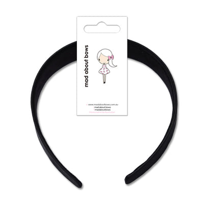 Satin Headbands Black Wide 3cm-Mad About Bows