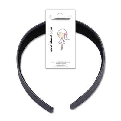 Satin Headbands Charcoal Wide 3cm-Mad About Bows