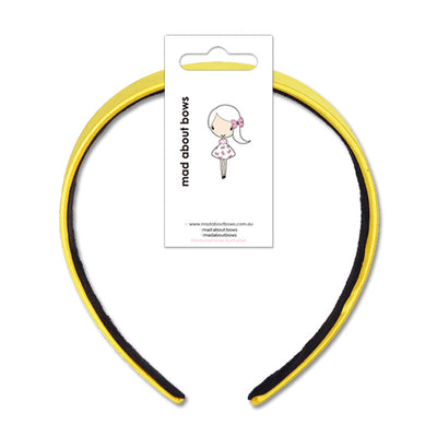 Satin Headbands Yellowgold Wide 3cm-Mad About Bows