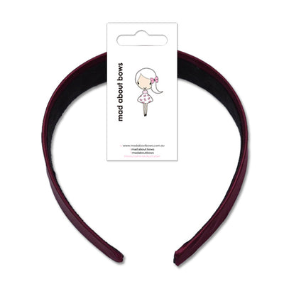 Satin Headbands Maroon Wide 3cm-Mad About Bows