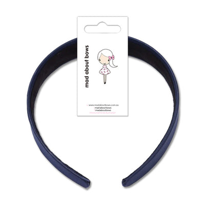 Satin Headbands Navy Wide 3cm-Mad About Bows