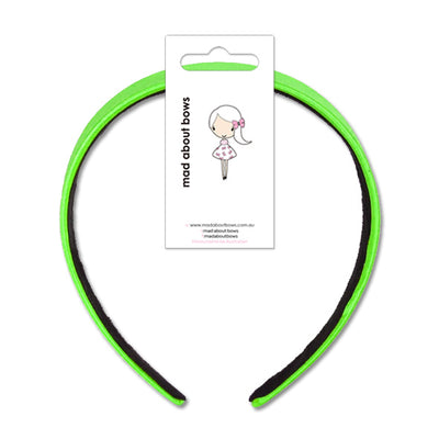 Satin Headbands Apple Green Thick 3cm-Mad About Bows