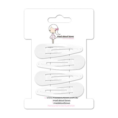 Snap Clips 5cm White-Mad About Bows