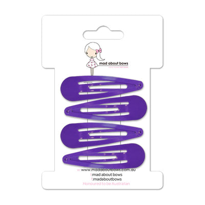 Snap Clips 5cm Purple-Mad About Bows