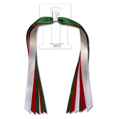 Streamer Forest Green/Red/White-Mad About Bows