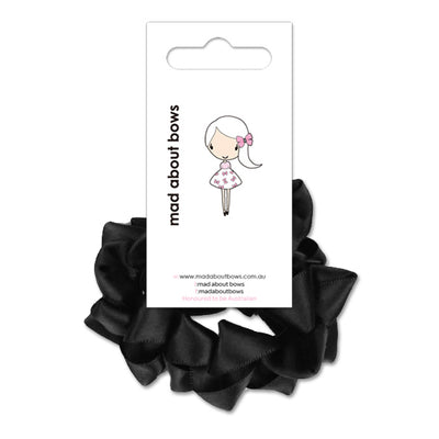 Twisted Scrunchies Black-Mad About Bows