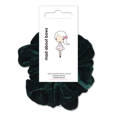Velvet Scrunchies Hunter Green-Mad About Bows