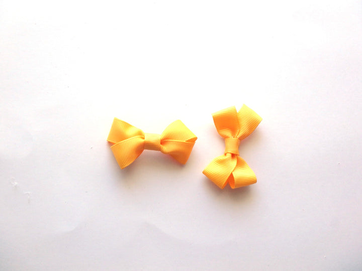 Mini Bow Clip Pair Yellow Gold-Mad About Bows